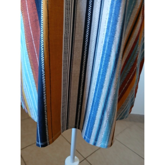 Ellen Weaver Plus Size 2X Boho Striped Blouse Multicolor Tunic Top Casual Chic - Picture 9 of 16